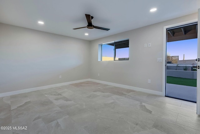 6800 N Cocopas Rd, Tucson, AZ 85718 - empty room featuring ceiling fan, recessed lighting, and baseboards