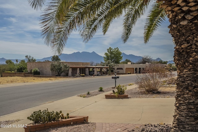 view of street with a mountain view