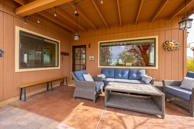 view of patio with outdoor lounge area