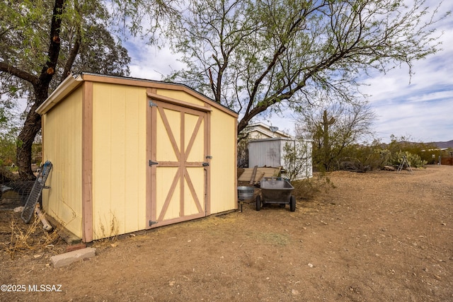 view of shed