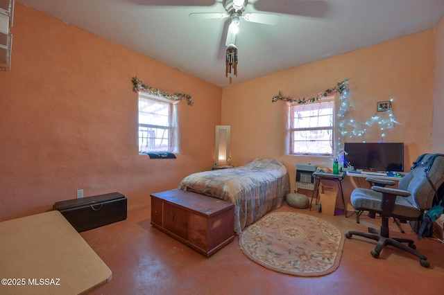 bedroom with multiple windows