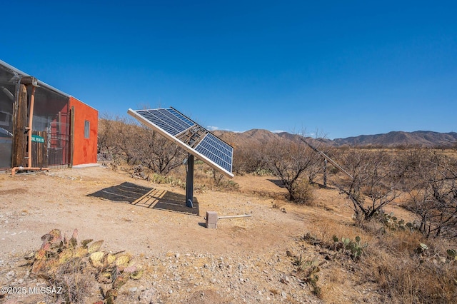 exterior space featuring a mountain view
