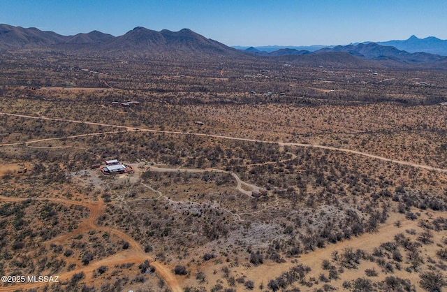 drone / aerial view with a mountain view