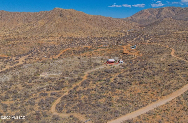 mountain view with a rural view and view of desert
