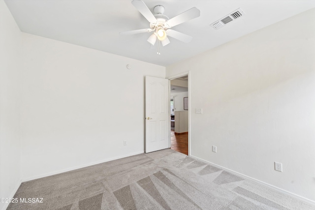 3398 W Sagebrush Hills Ct, Tucson, AZ 85741 - carpeted empty room featuring ceiling fan, visible vents, and baseboards