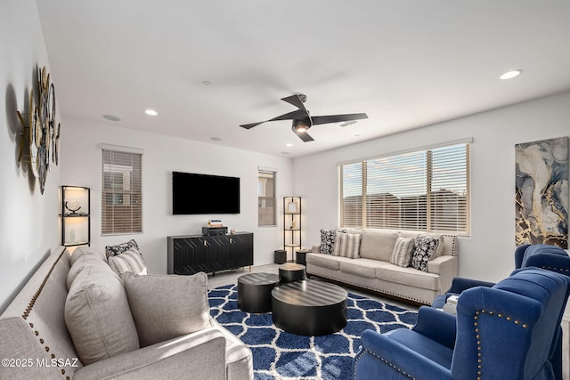 10150 S Rolling Water Dr, Vail, AZ 85641 - living area featuring ceiling fan and recessed lighting