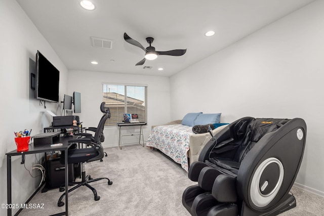 10150 S Rolling Water Dr, Vail, AZ 85641 - bedroom featuring baseboards, recessed lighting, carpet flooring, and visible vents