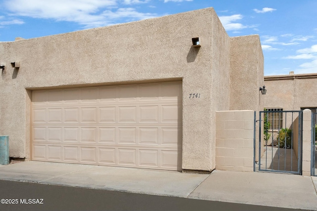 garage with a gate
