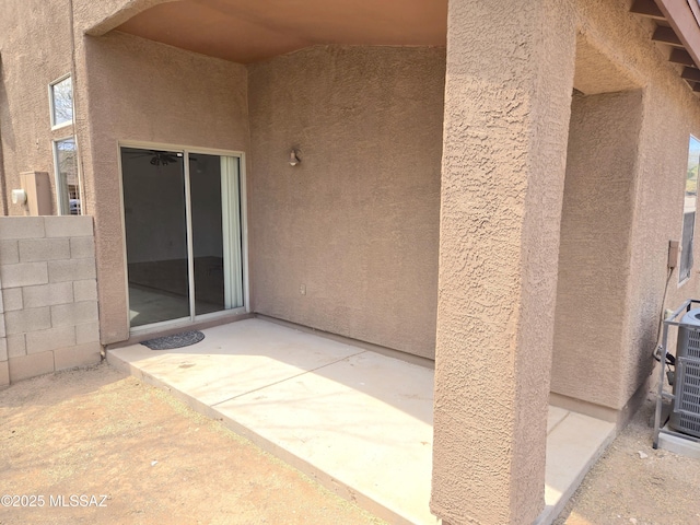 view of patio featuring central AC