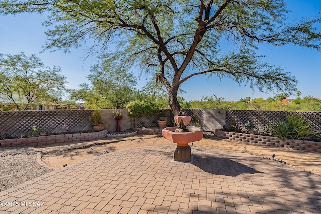 view of patio featuring a fenced backyard