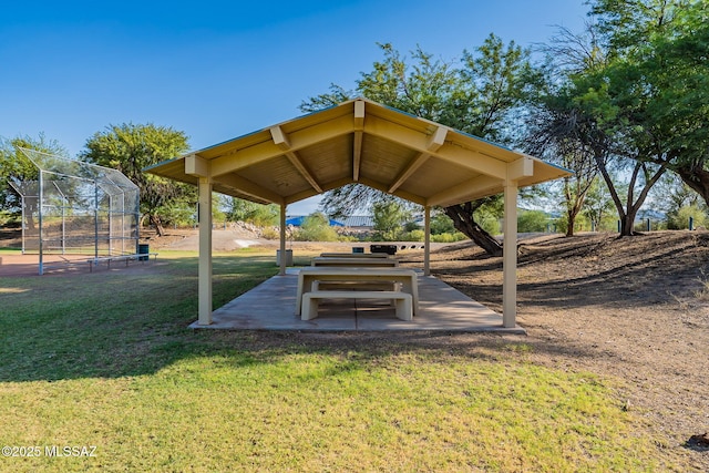 surrounding community featuring a gazebo, a patio, and a yard