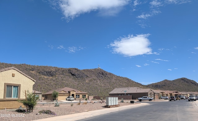 view of mountain feature with a residential view