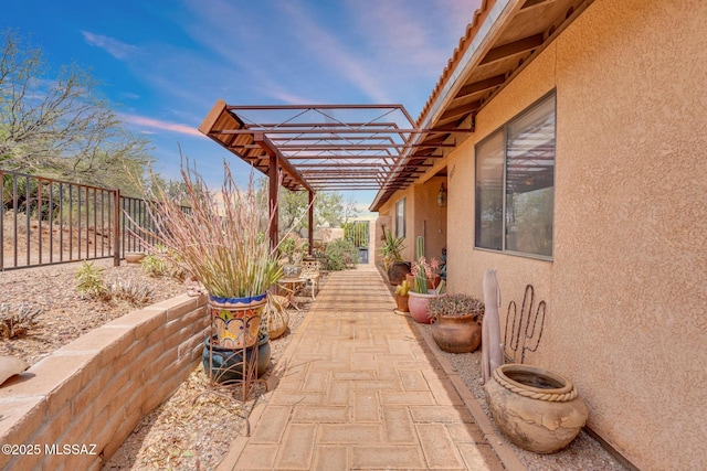 view of patio featuring a fenced backyard