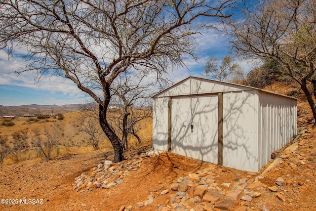 view of shed