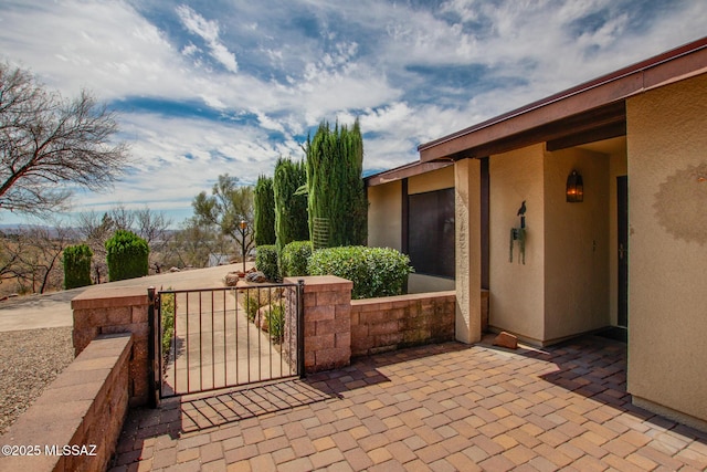 view of patio / terrace with a gate