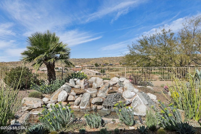 view of yard with fence