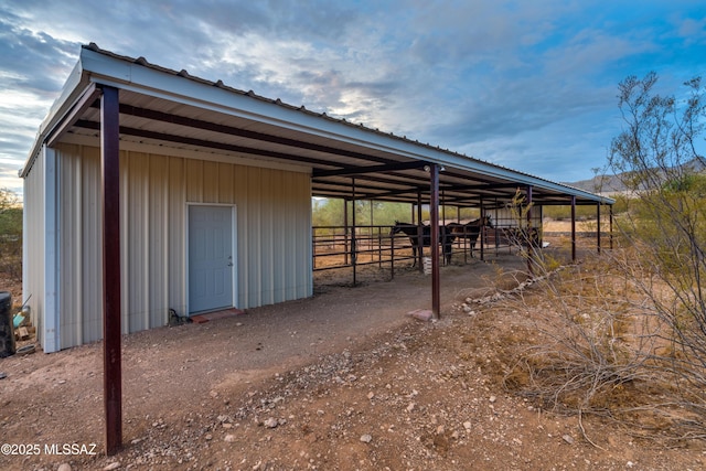 view of outbuilding with an outbuilding and an exterior structure