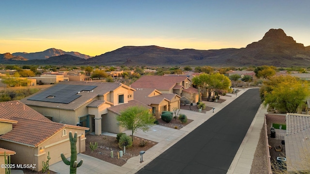view of mountain feature with a residential view
