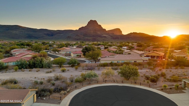 mountain view with a residential view
