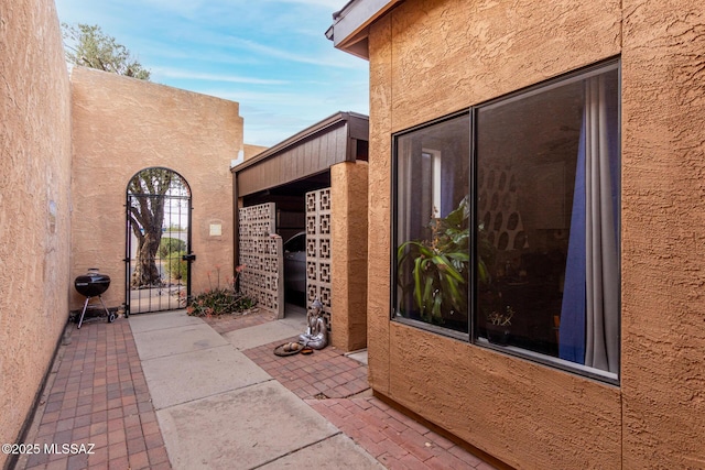 exterior space with a gate