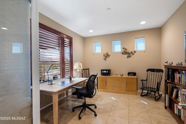 14082 N Tiyo Point Trl, Marana, AZ 85658 - office with recessed lighting and light tile patterned floors