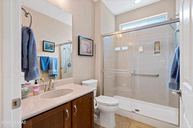 14082 N Tiyo Point Trl, Marana, AZ 85658 - full bath with a shower stall, vanity, and toilet