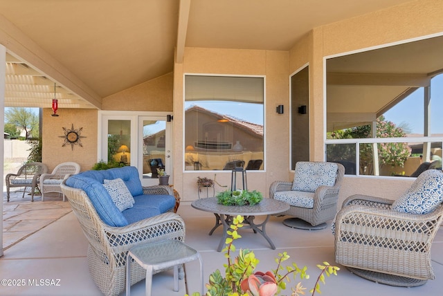 view of patio with an outdoor hangout area