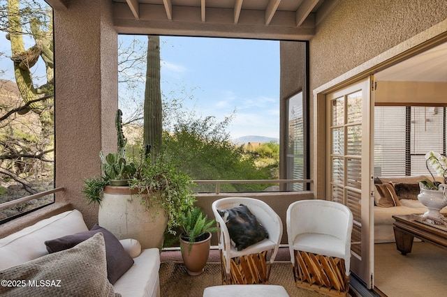 6655 N Canyon Crest Dr Unit 23102, Tucson, AZ 85750 - sunroom / solarium with healthy amount of natural light and beam ceiling