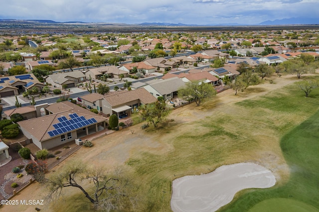 bird's eye view with a residential view and a mountain view