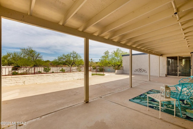 view of patio with a fenced backyard