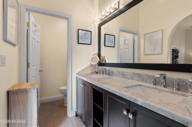 9704 E Paseo, San Rosendo, Tucson, AZ 85747 - full bath with toilet, tile patterned floors, double vanity, and a sink