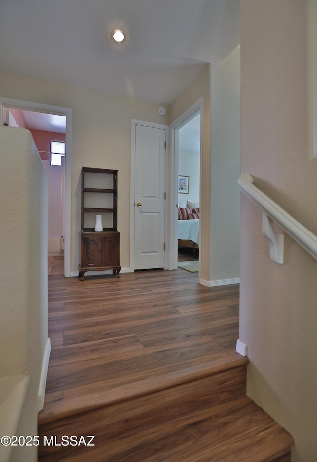 5200 E Calle Vista De Colores, Tucson, AZ 85711 - hallway with dark wood-style flooring, recessed lighting, and baseboards