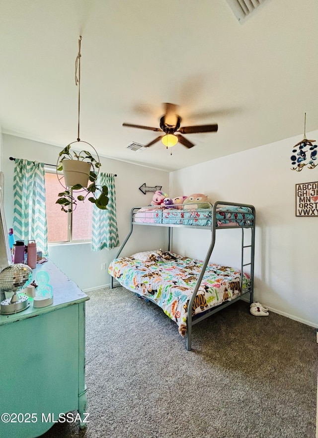 8332 S Otis Dr, Tucson, AZ 85747 - carpeted bedroom featuring visible vents and a ceiling fan