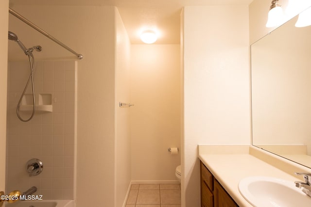 10532 E Malta St, Tucson, AZ 85747 - full bath with tile patterned flooring, toilet, vanity, bathtub / shower combination, and baseboards