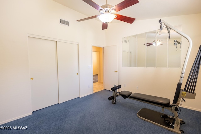 10532 E Malta St, Tucson, AZ 85747 - exercise area featuring ceiling fan and carpet flooring