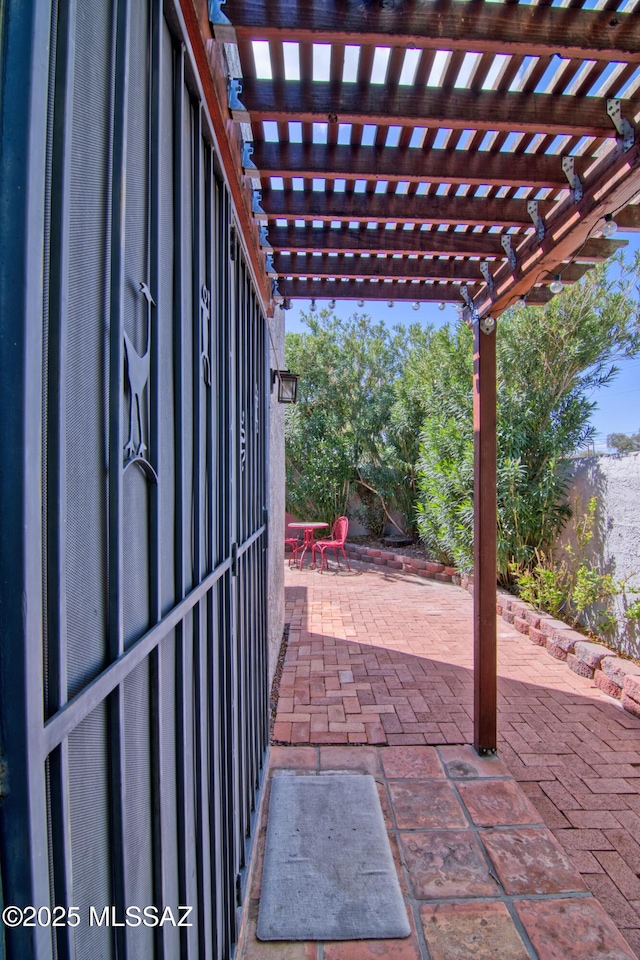 view of patio / terrace with a pergola