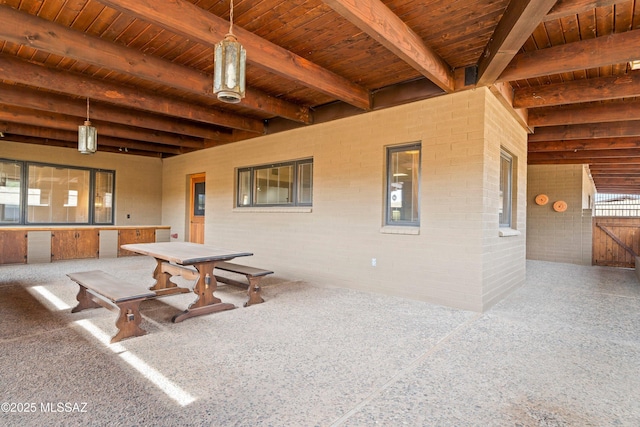view of patio featuring outdoor dining area
