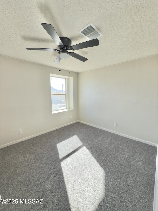 3438 Avenida Del Pueblo, Tucson, AZ 85746 - carpeted spare room with ceiling fan, baseboards, a textured ceiling, and visible vents