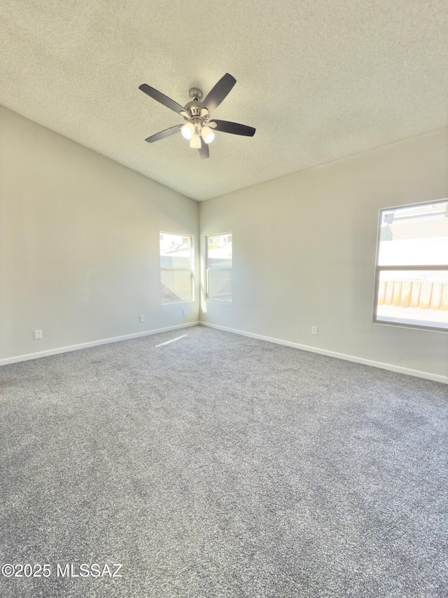 3438 Avenida Del Pueblo, Tucson, AZ 85746 - spare room with a ceiling fan, baseboards, a textured ceiling, and carpet floors