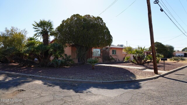 obstructed view of property featuring stucco siding
