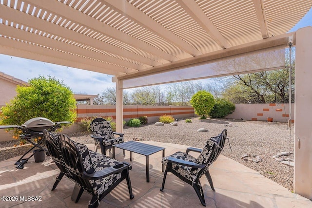 36526 S Wind Crest Dr, Tucson, AZ 85739 - view of patio featuring a fenced backyard and area for grilling