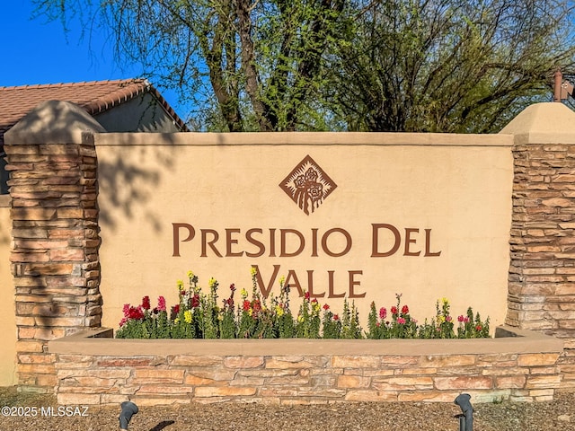 view of community sign