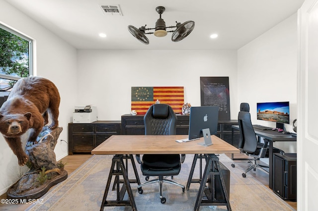 14239 E Axle Dr, Vail, AZ 85641 - office area featuring light wood-type flooring and recessed lighting