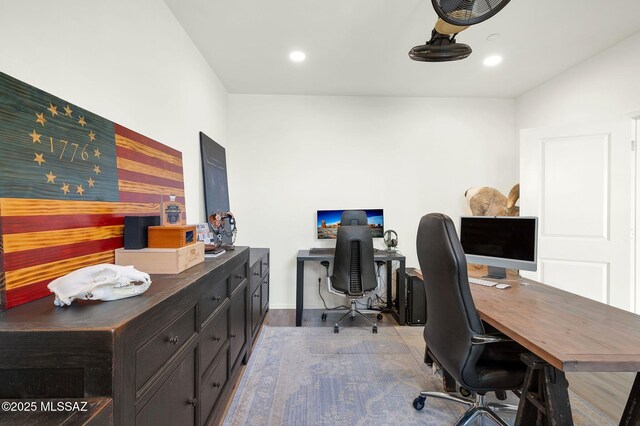 14239 E Axle Dr, Vail, AZ 85641 - home office featuring wood finished floors, recessed lighting, and baseboards