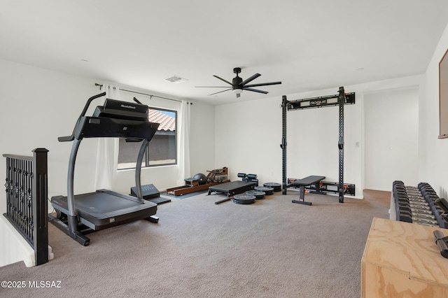 14239 E Axle Dr, Vail, AZ 85641 - exercise area featuring ceiling fan and carpet floors