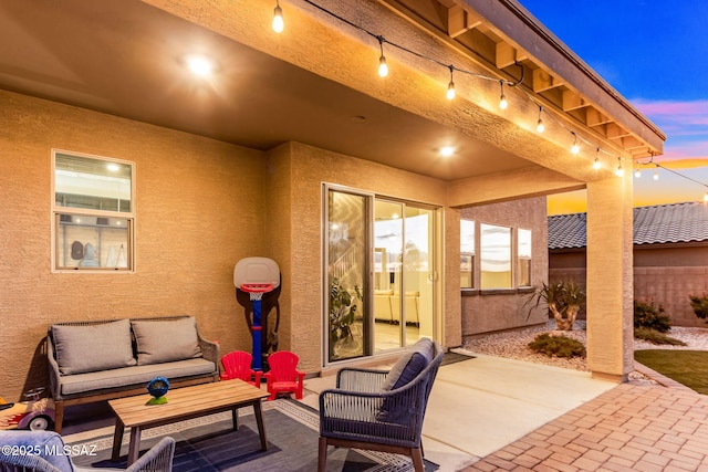 3576 W Granite Vista Dr, Tucson, AZ 85742 - view of patio / terrace with an outdoor living space