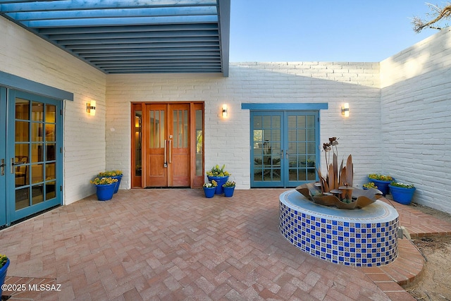 view of patio with french doors