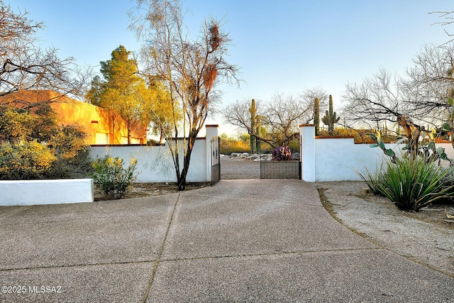 view of gate featuring a fenced front yard