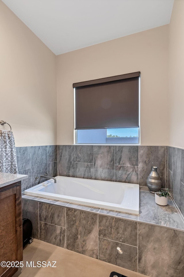 full bath with a garden tub