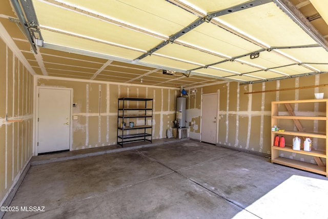 garage featuring gas water heater